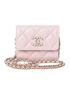 Chanel Chain Mini Wallet Accessory Pouch Ap2138 Quilted Caviar